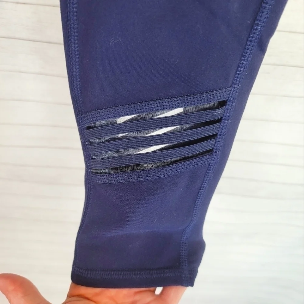 ALO Yoga Navy Blue Multi Mesh Panel Yoga Leggings